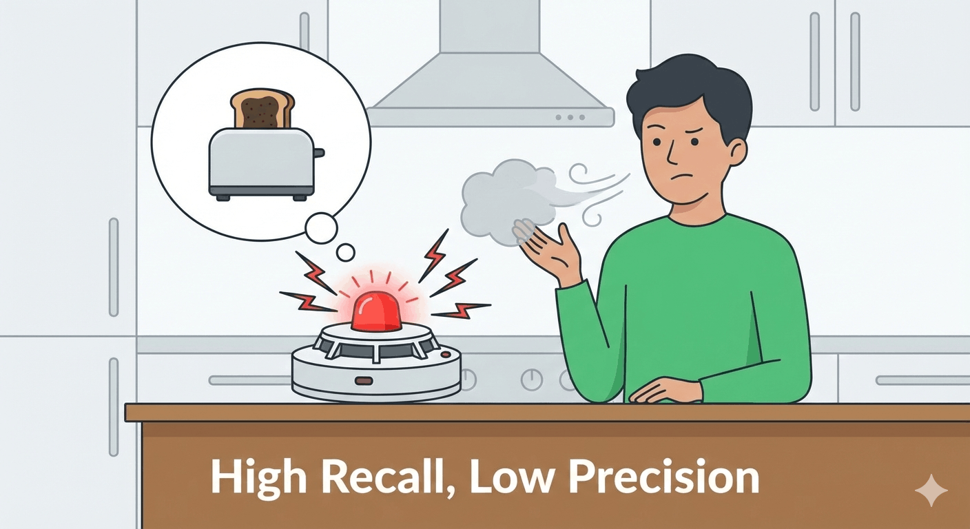 The Smoke Detector Analogy — High Recall, Low Precision